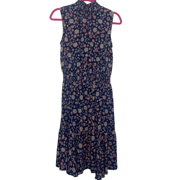 Nanette Lepore Navy Floral Midi Dress - Picture 1 of 14